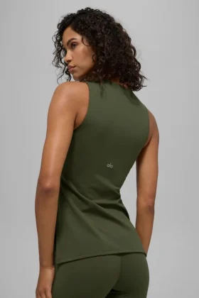 Alo Softsculpt Precision Full Length Bra Tank – Green Olive