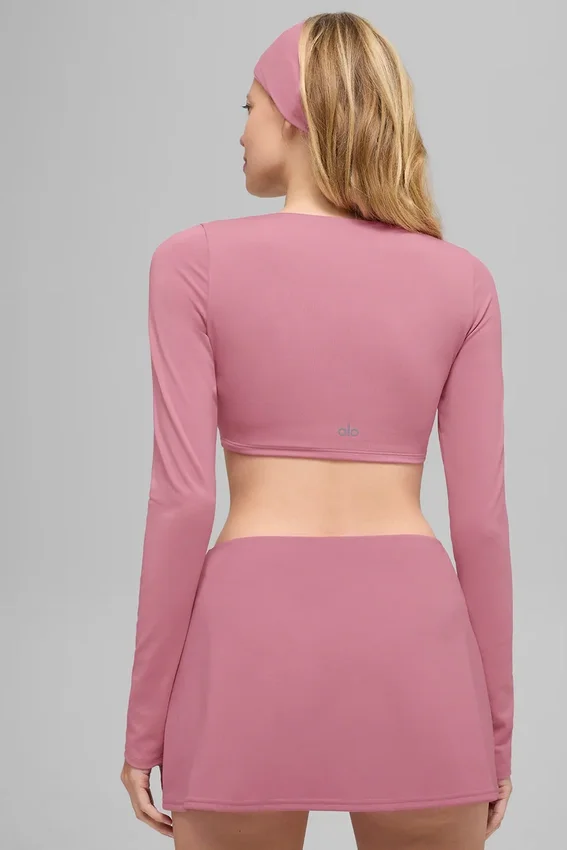 Alo Softsculpt Precision Long Sleeve Bra - Pink Wild Rose