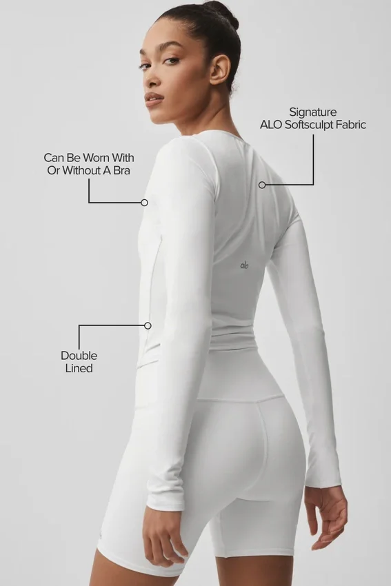 Alo Softsculpt Precision Long Sleeve - White