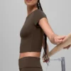 Alo Softsculpt Precision Short Sleeve Top - Espresso