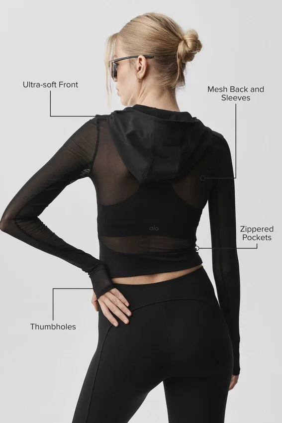 Alo Softsculpt Superset Full Zip Jacket - Black