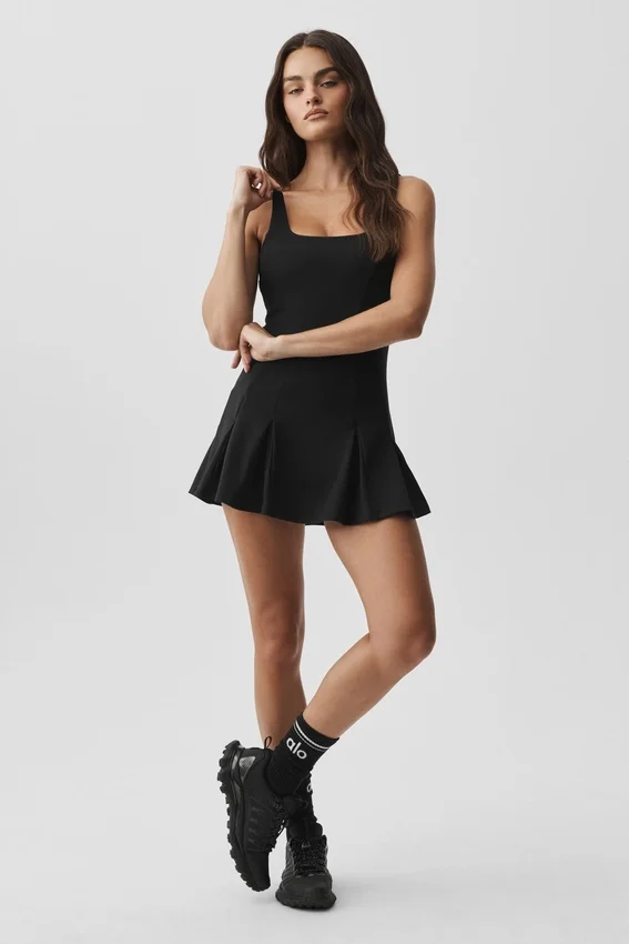 Alo Softsculpt Topspin Tennis Dress - Black