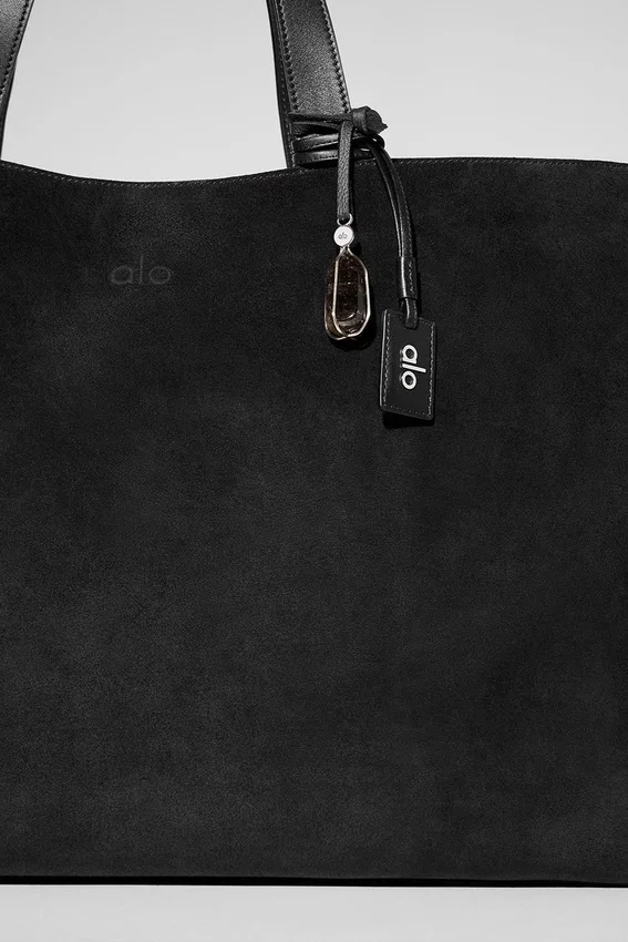 Alo Tranquility Tote - Black Suede