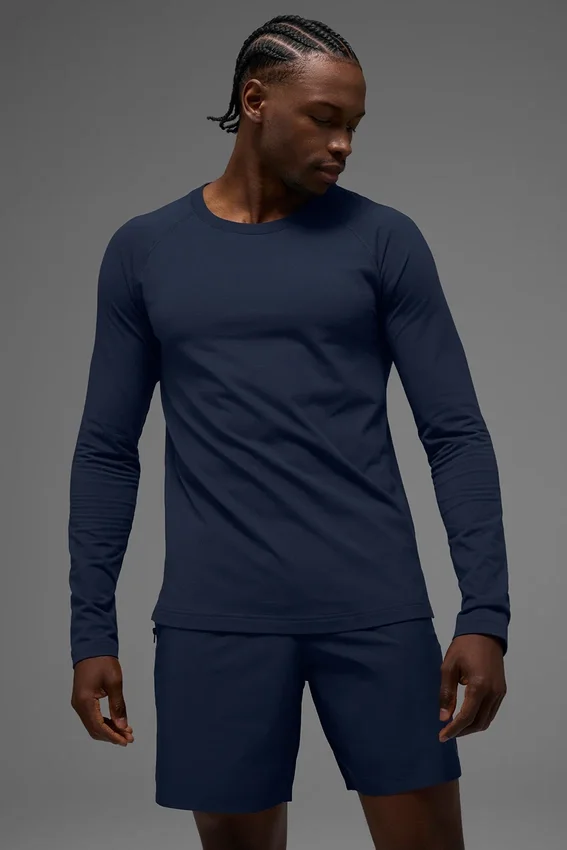 Alo Vapor Crewneck Long Sleeve - Navy