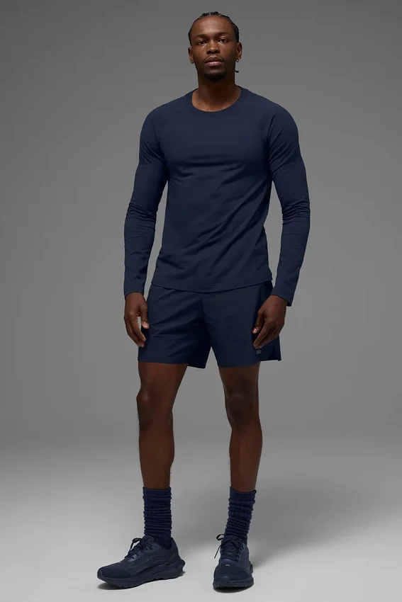 Alo Vapor Crewneck Long Sleeve - Navy