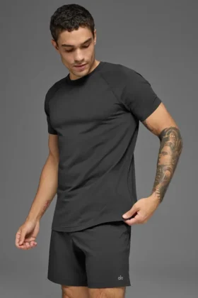 Alo Vapor Crewneck Short Sleeve – Anthracite