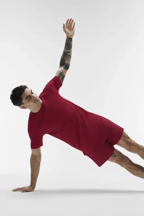 Alo Vapor Crewneck Short Sleeve - Garnet