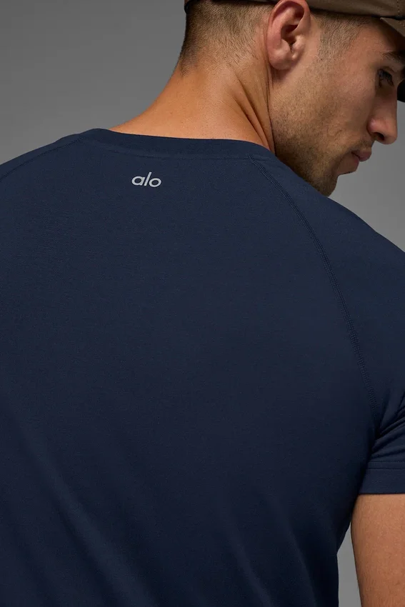Alo Vapor Crewneck Short Sleeve - Navy