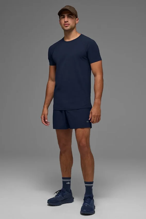 Alo Vapor Crewneck Short Sleeve - Navy