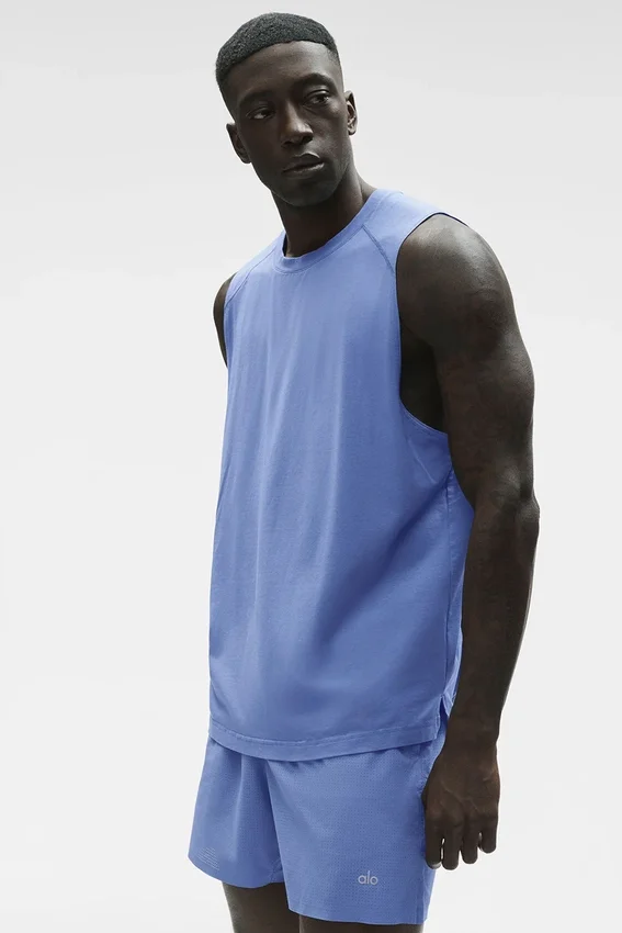 Alo Vapor Muscle Tank - Provence Blue