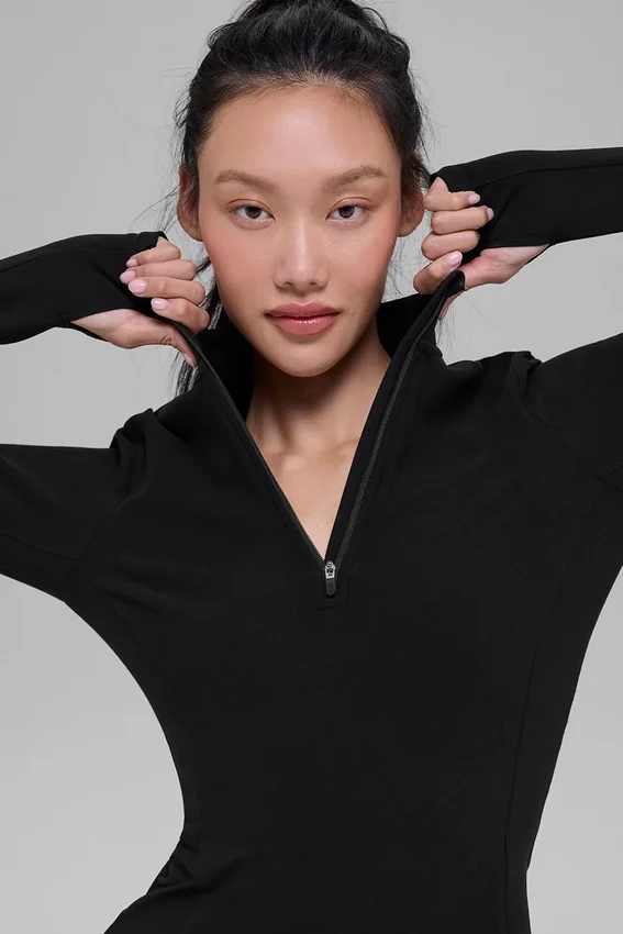 Alosoft 1/2 Zip Rapid Pullover - Black