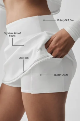 Alosoft Affection Tennis Skirt – White