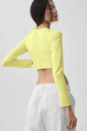 Alosoft Crop Finesse Long Sleeve – Sunshine