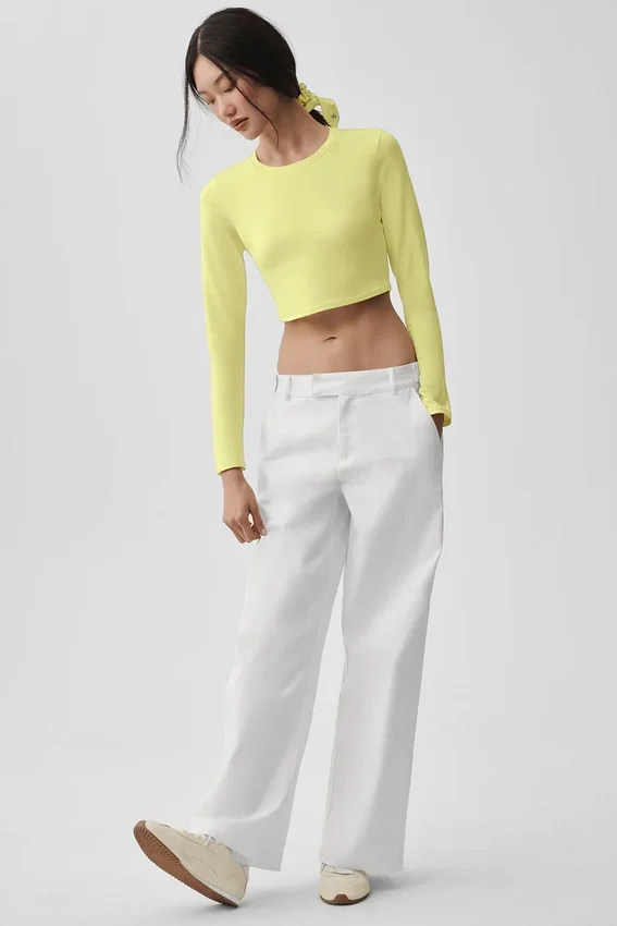 Alosoft Crop Finesse Long Sleeve - Sunshine