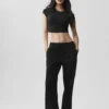 Alosoft Crop Finesse Short Sleeve - Black