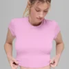Alosoft Crop Finesse Short Sleeve - Candy Heart Pink