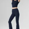 Alosoft Crop Finesse Short Sleeve - Navy