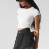 Alosoft Crop Finesse Short Sleeve - White