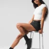 Alosoft Crop Finesse Short Sleeve - White