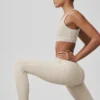 Alosoft Heart Throb Bra - Oatmeal Heather/White