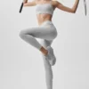 Alosoft High-Waist 7/8 Relay Legging - Athletic Heather Grey/White