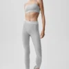 Alosoft High-Waist 7/8 Relay Legging - Athletic Heather Grey/White