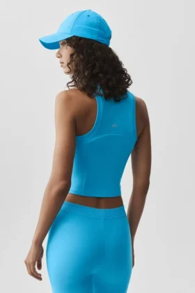 Alosoft Level up Full Zip Tank – Azure Blue