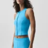 Alosoft Level up Full Zip Tank - Azure Blue