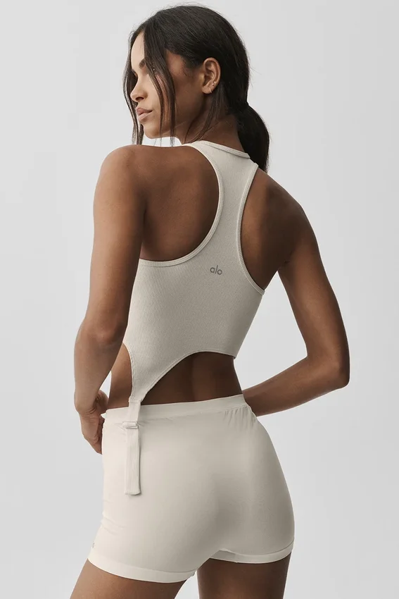 Alosoft Ribbed Revelation Tank - Oat Milk