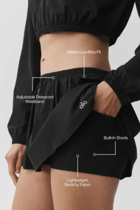 Breezy Tennis Skirt – Black