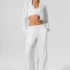 Cropped Breezy Full-Zip Cover up - White
