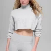 Cable Knit Cropped Winter Bliss Turtleneck Long Sleeve - Athletic Heat
