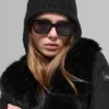 Cable Knit Winter Bliss Earflap Beanie - Black