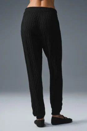 Cable Knit Winter Bliss Pant – Black
