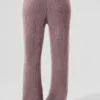 Cashmere High-Waist Plush Waffle Pant - Mushroom Heather