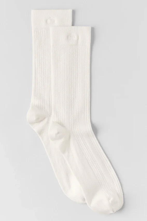 Cashmere Mesh Sock - Ivory
