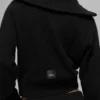 Cashmere Plush Waffle 1/4 Zip Pullover - Black