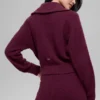 Cashmere Plush Waffle 1/4 Zip Pullover - Burgundy