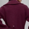 Cashmere Plush Waffle 1/4 Zip Pullover - Burgundy