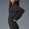Cashmere Plush Waffle 1/4 Zip Pullover - Dark Heather Grey