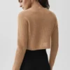 Cashmere Plush Waffle Cropped Long Sleeve - Toasted Almond