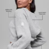 Cashmere Plush Waffle Full Zip Hoodie - Athletic Heather Grey