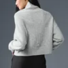 Cashmere Plush Waffle Turtleneck Pullover - Athletic Heather Grey