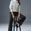 Cashmere Plush Waffle Turtleneck Pullover - Athletic Heather Grey