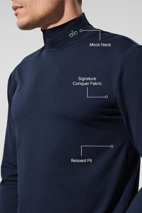 Conquer Reform Mock Neck Long Sleeve - Navy