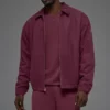 Cotton Canvas Coaches Jacket - Burgundy