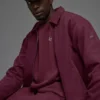 Cotton Canvas Coaches Jacket - Burgundy