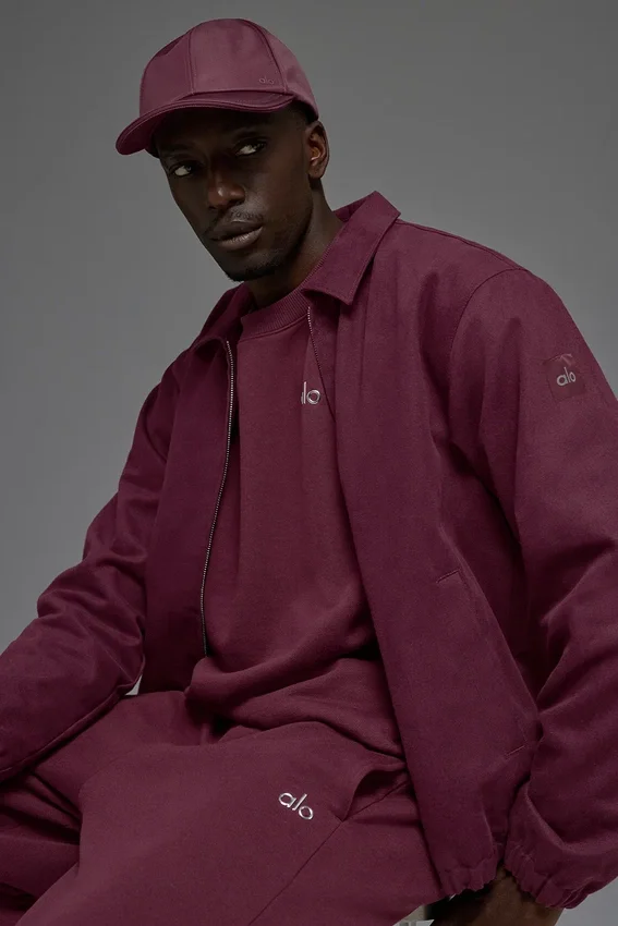 Cotton Canvas Coaches Jacket - Burgundy