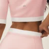 Cotton Cashmere Cropped Capri Dream Cardigan - Sundrenched Pink/White
