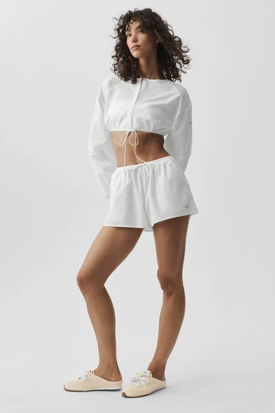 Cotton Cropped Real Deal Long Sleeve - White